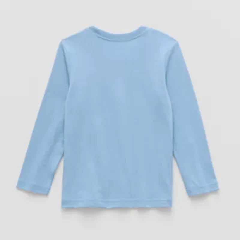 Okie Dokie Toddler & Little Boys Crew Neck Long Sleeve Regular Fit Graphic T-Shirt