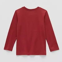 Okie Dokie Toddler & Little Boys Crew Neck Long Sleeve Regular Fit Graphic T-Shirt