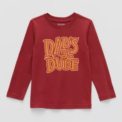 Okie Dokie Toddler & Little Boys Crew Neck Long Sleeve Regular Fit Graphic T-Shirt