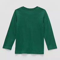 Okie Dokie Toddler & Little Boys Crew Neck Long Sleeve Regular Fit Graphic T-Shirt