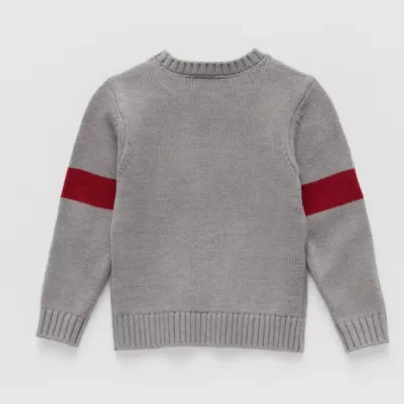 Okie Dokie Toddler & Little Boys Crew Neck Long Sleeve Pullover Sweater