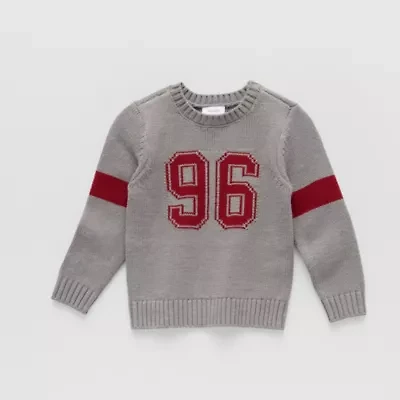 Okie Dokie Toddler & Little Boys Crew Neck Long Sleeve Pullover Sweater