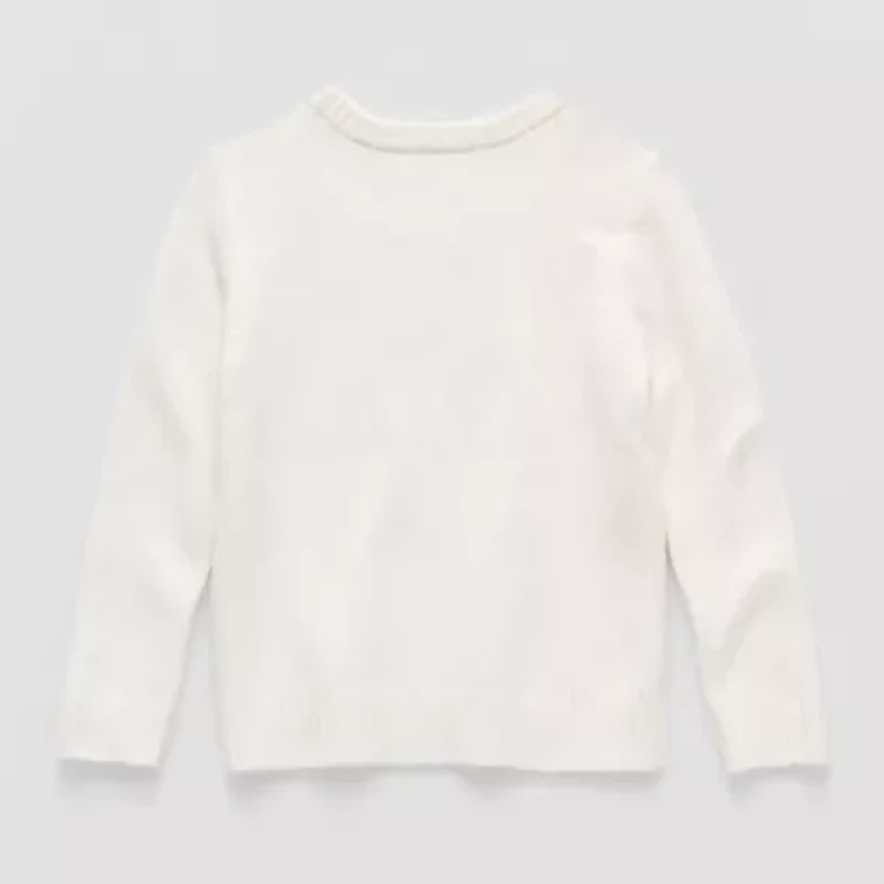 Okie Dokie Toddler & Little Girls Crew Neck Long Sleeve Pullover Sweater