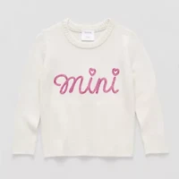 Okie Dokie Toddler & Little Girls Crew Neck Long Sleeve Pullover Sweater