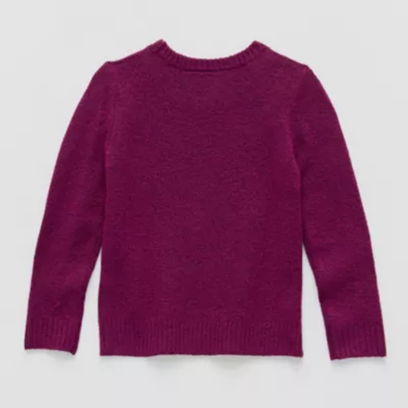 Okie Dokie Toddler & Little Girls Crew Neck Long Sleeve Pullover Sweater