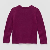 Okie Dokie Toddler & Little Girls Crew Neck Long Sleeve Pullover Sweater