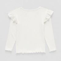 Okie Dokie Toddler & Little Girls Crew Neck Long Sleeve T-Shirt