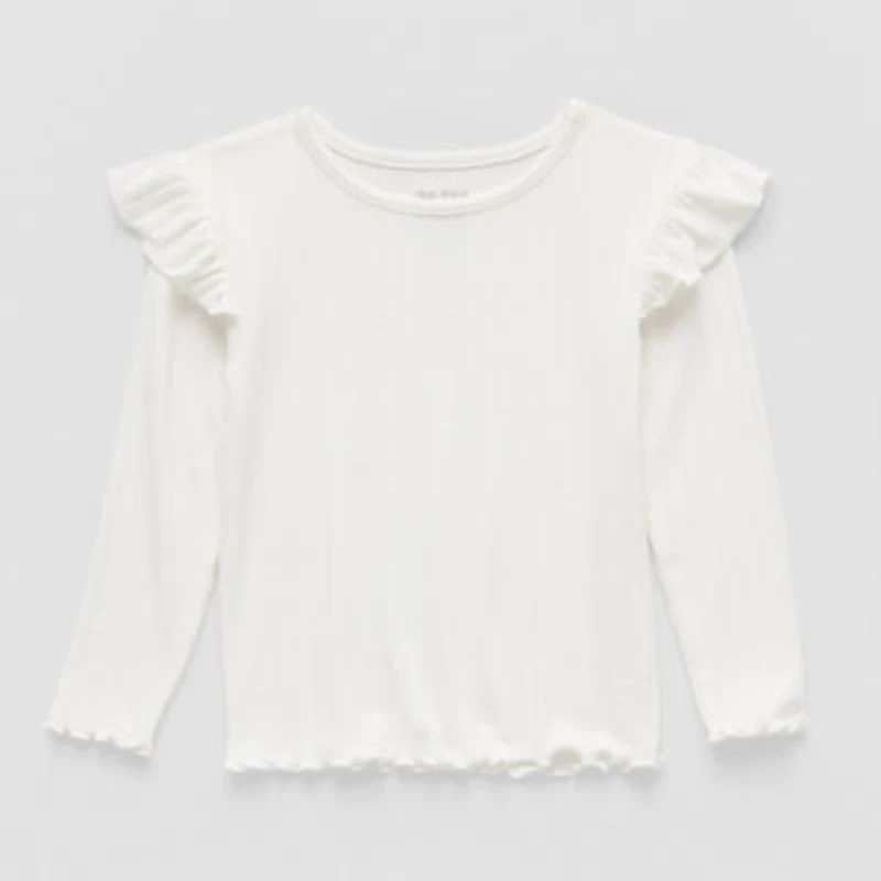 Okie Dokie Toddler & Little Girls Crew Neck Long Sleeve T-Shirt