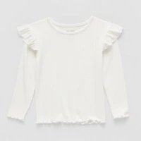 Okie Dokie Toddler & Little Girls Crew Neck Long Sleeve T-Shirt