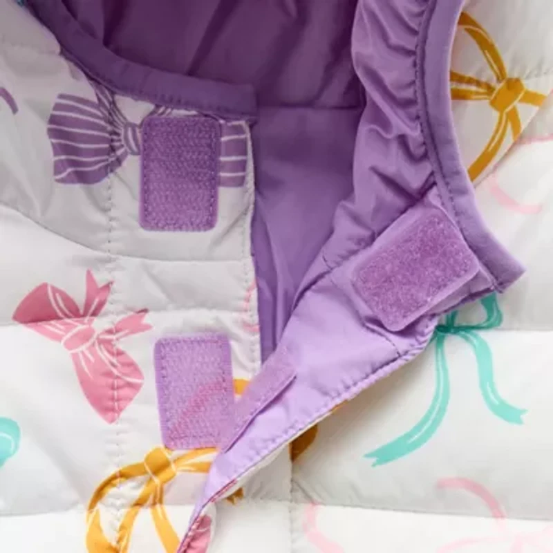 Okie Dokie Toddler Girls Adaptive Water Resistant Easy-on + Easy-off Midweight Puffer Jacket