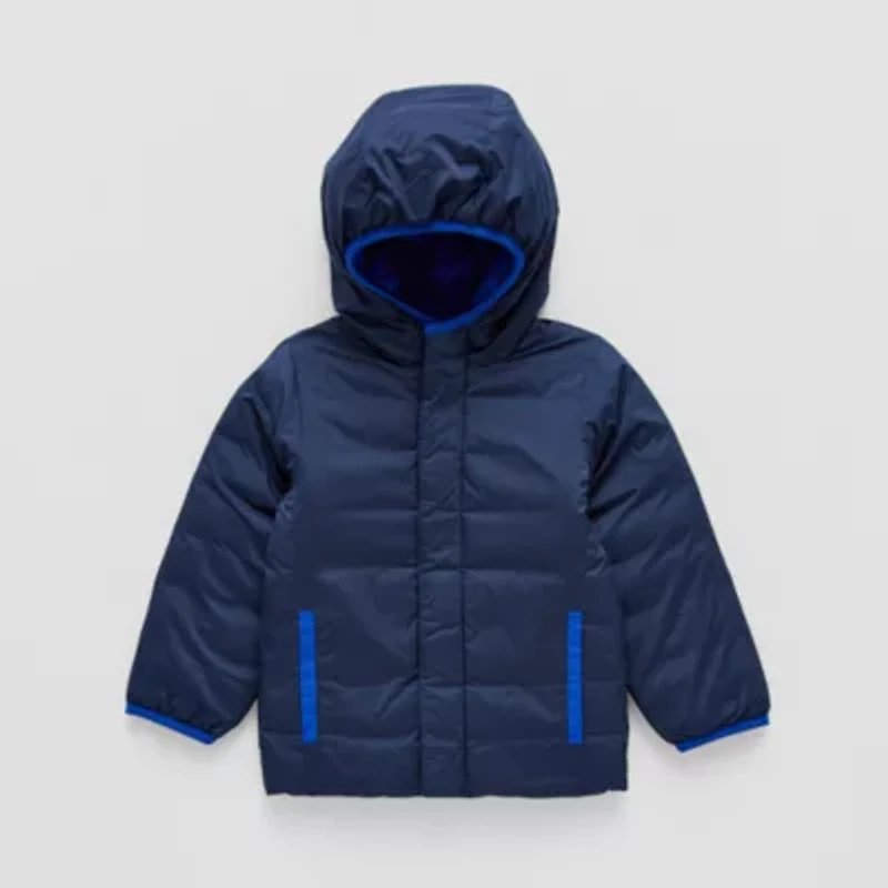 Okie Dokie Toddler Boys Adaptive Water Resistant Easy-on + Easy-off Midweight Puffer Jacket