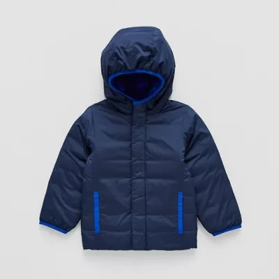 Okie Dokie Toddler Boys Adaptive Water Resistant Easy-on + Easy-off Midweight Puffer Jacket