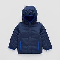 Okie Dokie Toddler Boys Adaptive Water Resistant Easy-on + Easy-off Midweight Puffer Jacket