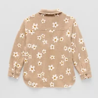 Thereabouts Little & Big Kid Girls Faux Fur Lightweight Shirt Jacket