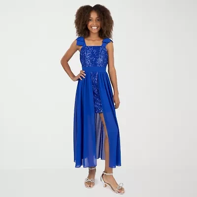 Speechless Big Kid Girls Short Sleeve Cap Maxi Dress