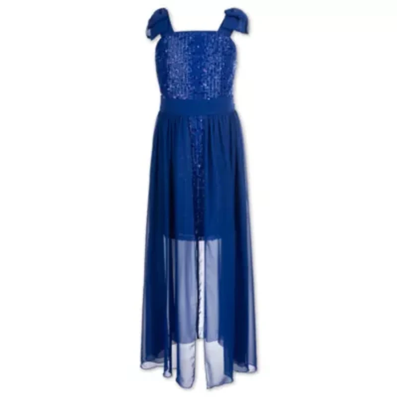 Speechless Big Kid Girls Short Sleeve Cap Maxi Dress