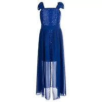 Speechless Big Kid Girls Short Sleeve Cap Maxi Dress