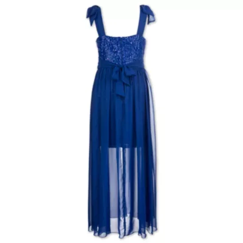 Speechless Big Kid Girls Short Sleeve Cap Maxi Dress
