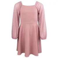 Lilt Little Girls Short Sleeve Flutter Sleeve Tutu Dress