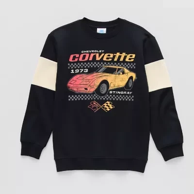 Corvette Little & Big Kid Boys Crew Neck Fleece Long Sleeve Sweatshirt