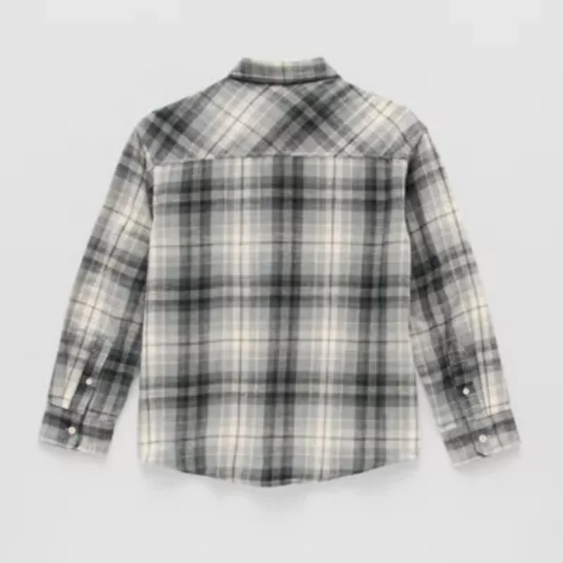 Thereabouts Little & Big Kid Boys Long Sleeve Regular Fit Flannel Shirt