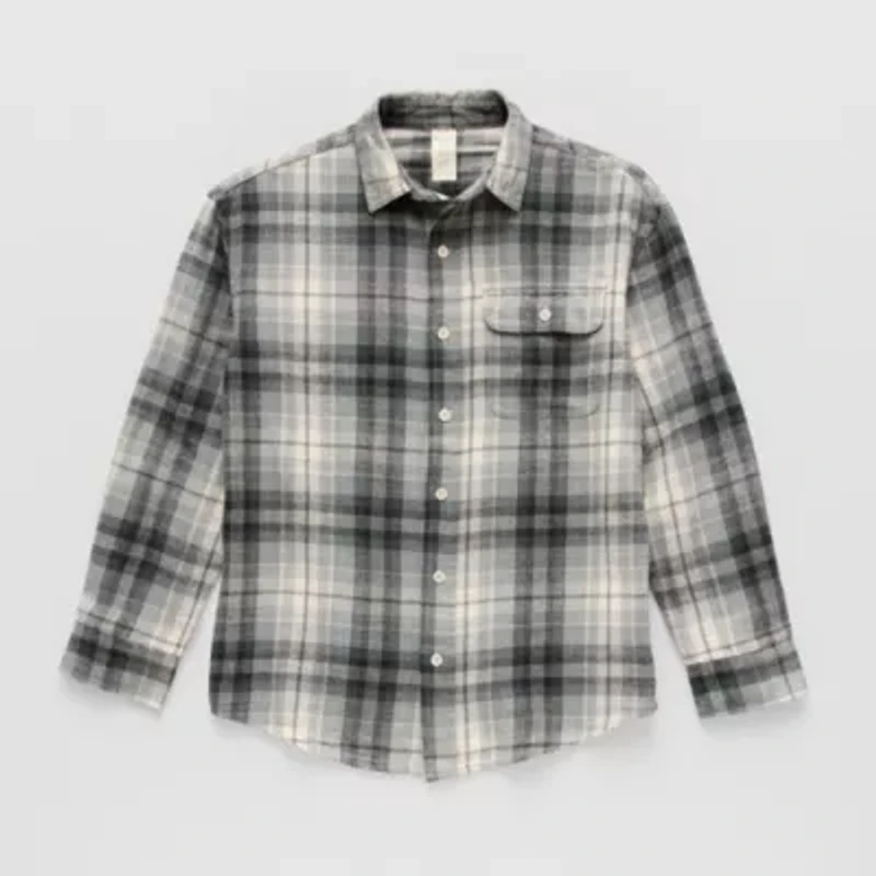 Thereabouts Little & Big Kid Boys Long Sleeve Regular Fit Flannel Shirt