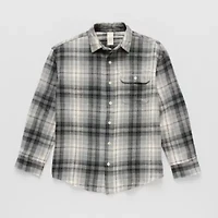 Thereabouts Little & Big Kid Boys Long Sleeve Regular Fit Flannel Shirt