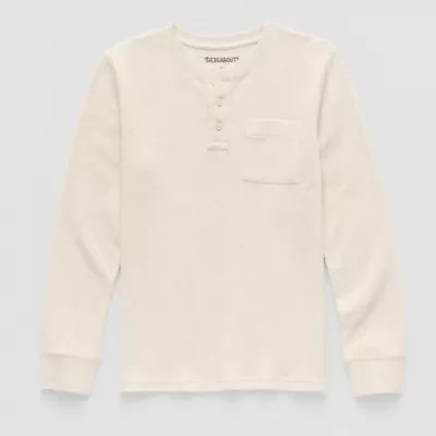 Thereabouts Little & Big Kid Boys Henley Neck Long Sleeve Regular Fit Thermal Top
