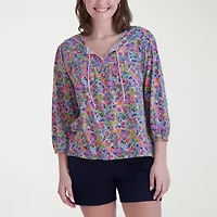 Stella Parker Womens Long Sleeve Blouse