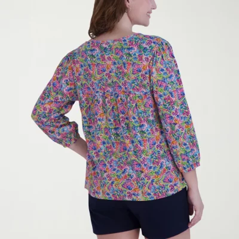 Stella Parker Womens Long Sleeve Blouse
