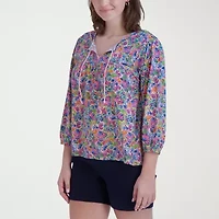 Stella Parker Womens Long Sleeve Blouse