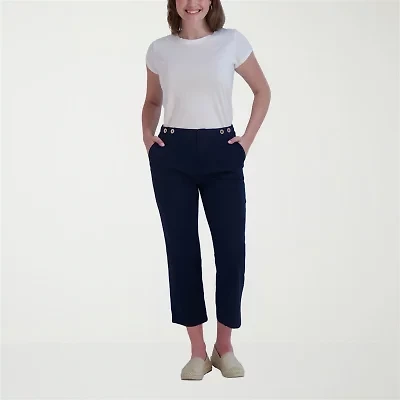 Stella Parker Womens Wide Leg Mid Rise Capri Pant