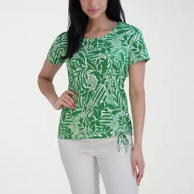 Stella Parker Womens Scoop Neck Short Sleeve T-Shirt
