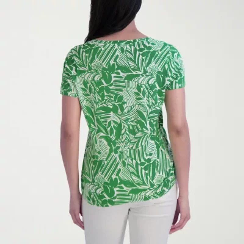 Stella Parker Womens Scoop Neck Short Sleeve T-Shirt