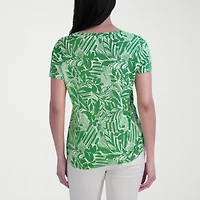 Stella Parker Womens Scoop Neck Short Sleeve T-Shirt