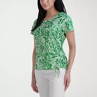 Stella Parker Womens Scoop Neck Short Sleeve T-Shirt