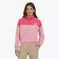 Champion Big Kid Girls Mock Neck Long Sleeve Fleece Active Quarter-Zip Pullover