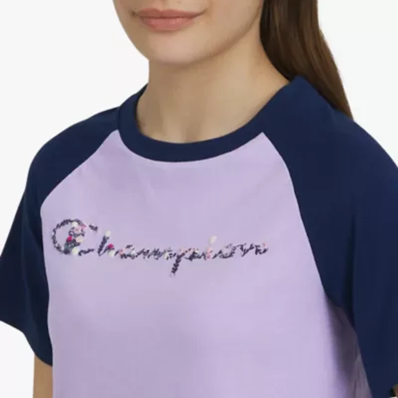 Champion Big Kid Girls Crew Neck Short Sleeve Loose Fit Graphic T-Shirt