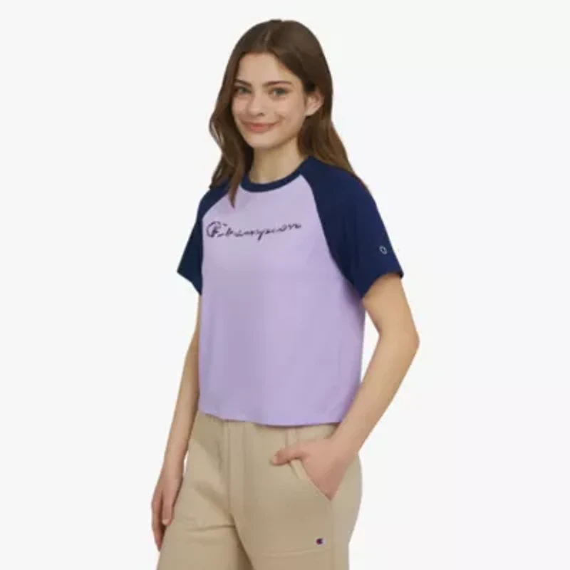 Champion Big Kid Girls Crew Neck Short Sleeve Loose Fit Graphic T-Shirt