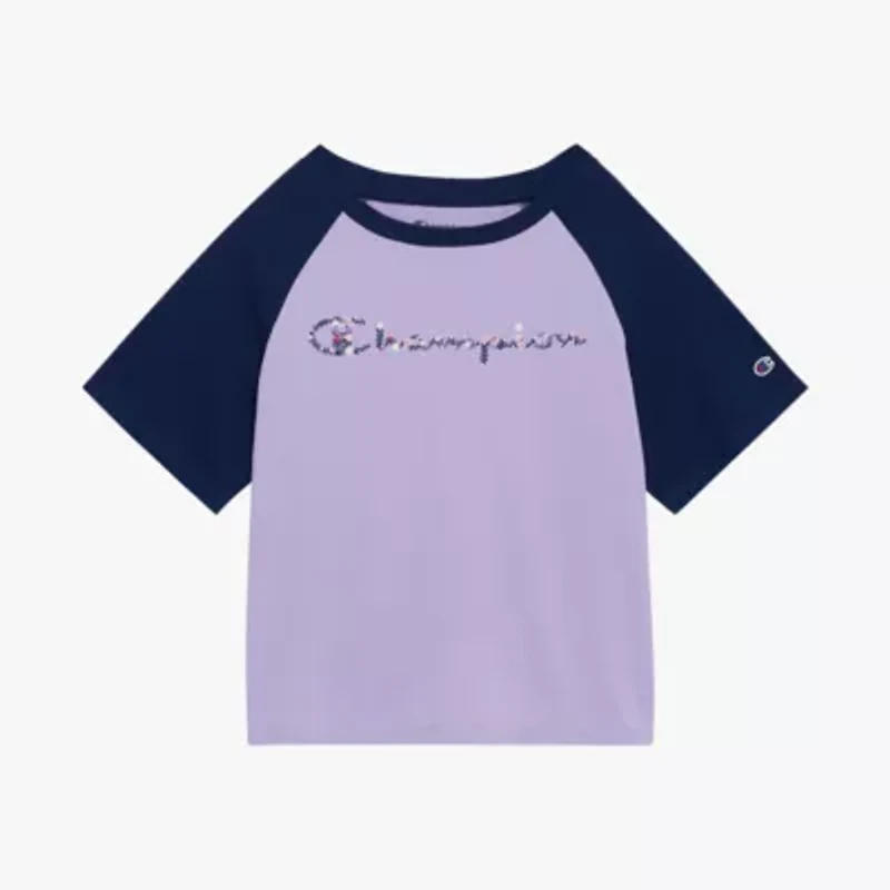 Champion Big Kid Girls Crew Neck Short Sleeve Loose Fit Graphic T-Shirt