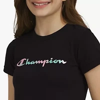 Champion Big Kid Girls Crew Neck Short Sleeve Regular Fit Graphic T-Shirt