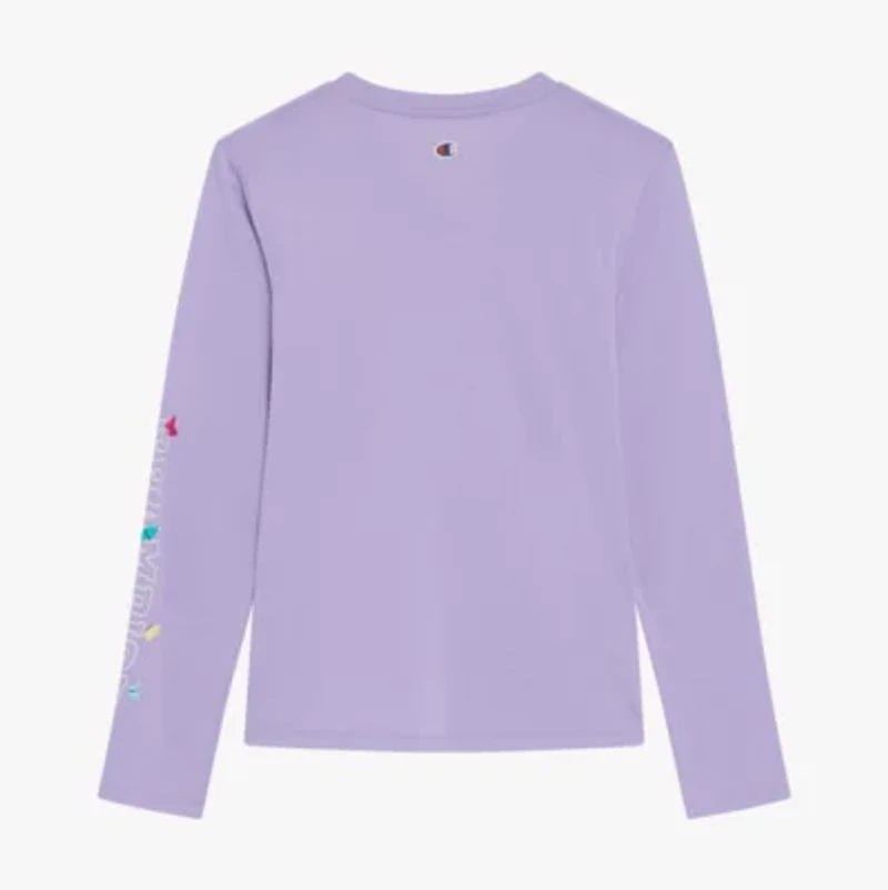 Champion Big Kid Girls Crew Neck Long Sleeve Active T-Shirt