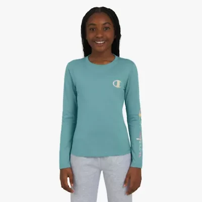 Champion Big Kid Girls Crew Neck Long Sleeve T-Shirt