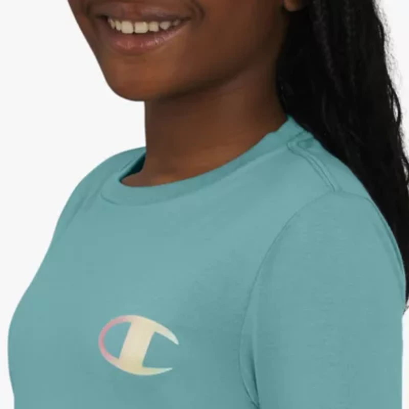 Champion Big Kid Girls Crew Neck Long Sleeve Active T-Shirt