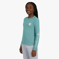 Champion Big Kid Girls Crew Neck Long Sleeve T-Shirt