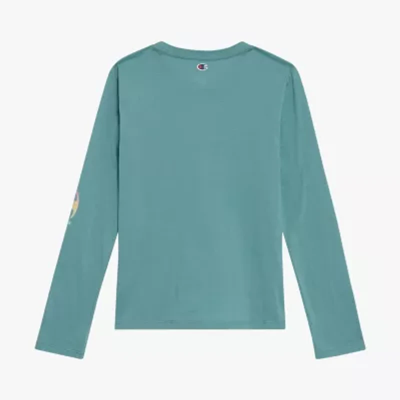 Champion Big Kid Girls Crew Neck Long Sleeve Active T-Shirt