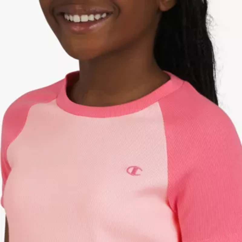 Champion Big Kid Girls Crew Neck Short Sleeve Slim Fit Graphic T-Shirt