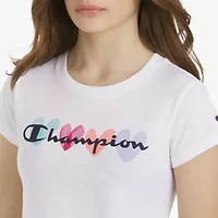 Champion Big Kid Girls Crew Neck Short Sleeve Slim Fit Graphic T-Shirt