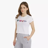Champion Big Kid Girls Crew Neck Short Sleeve Slim Fit Graphic T-Shirt