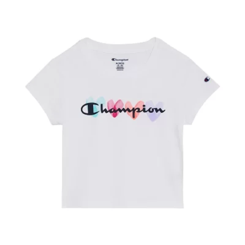 Champion Big Kid Girls Crew Neck Short Sleeve Slim Fit Graphic T-Shirt
